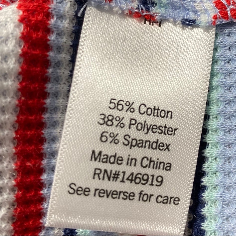 SO Good For Life Juniors Striped Lace-Up Tee Size 3X Blue White Red Green - Picture 9 of 9
